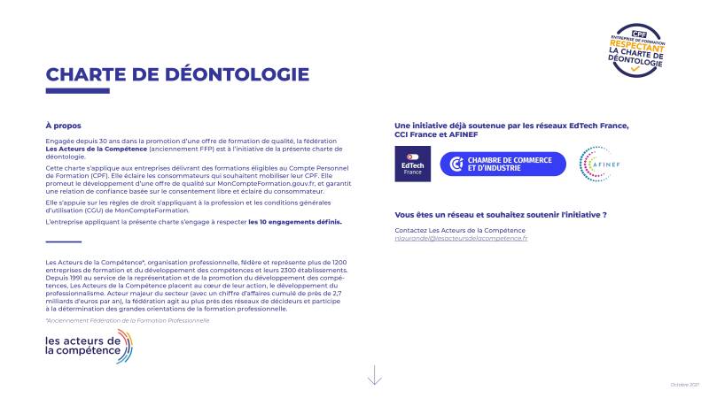 Charte de déontologie